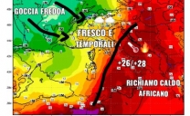 Previsioni 10/08/17. La saccatura atlantica raggiungerà il settentrione con fresco e temporali, mentre il sud si prepara ad un richiamo caldo africano! I dettagli