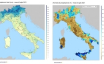 Luglio 2021 in Italia: Pioggia: Quantita’ ed Anomalie.