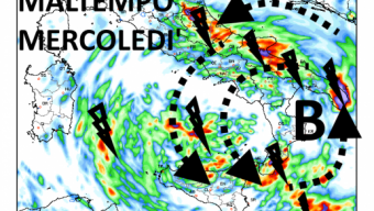 Maltempo in arrivo da lunedì pomeriggio in Adriatico e al sud; sensibile diminuzione delle temperature ovunque, più avvertita al centrosud