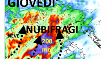 L’ora del maltempo e dei nubifragi, nucleo artico al nord, con freddo e instabilità, nubifragi giovedì su Liguria e Versilia