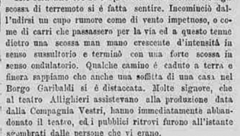 Terremoto a Ravenna del 23 Gennaio 1871 con crolli