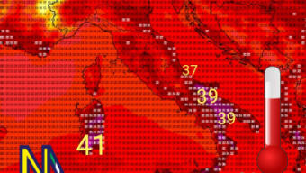 Domani temporali al nord e caldo intenso sulle regioni adriatiche,ioniche e sulle due isole maggiori.