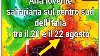 🔥🔥Aria calda sahariana a più riprese sull’Italia nei prossimi giorni 10 gradi, specie al centro e al sud . 🔥🔥