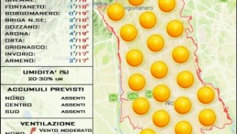 Previsioni meteo per la provincia di Novara per mercoledì 2 febbraio 2022